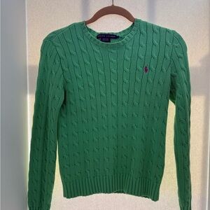 Ralph Lauren Vibrant Green Cable Knit Sweater